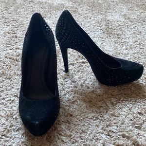 BCBG black studded heels